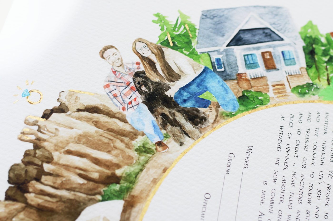Couple portrait ketubah
