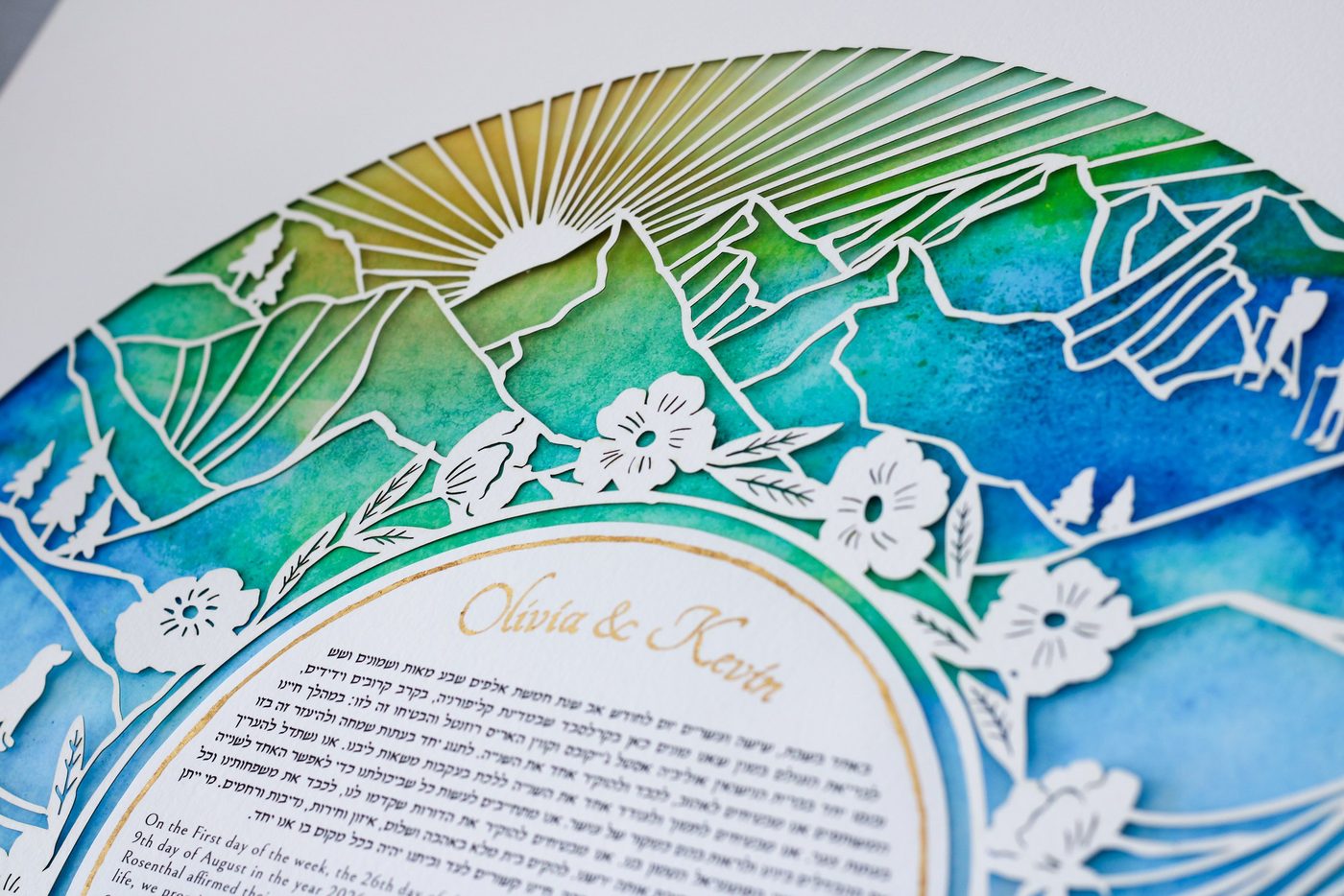 Olivia & Kevin paper cut