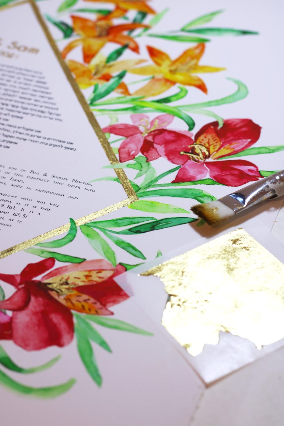 Tropical floral ketubah