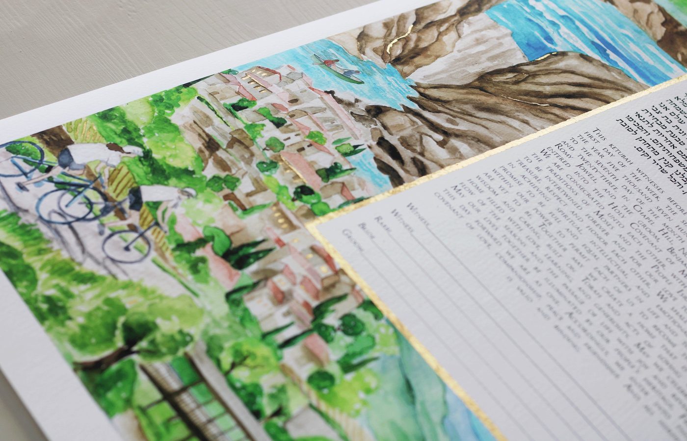 Custom landscape ketubah