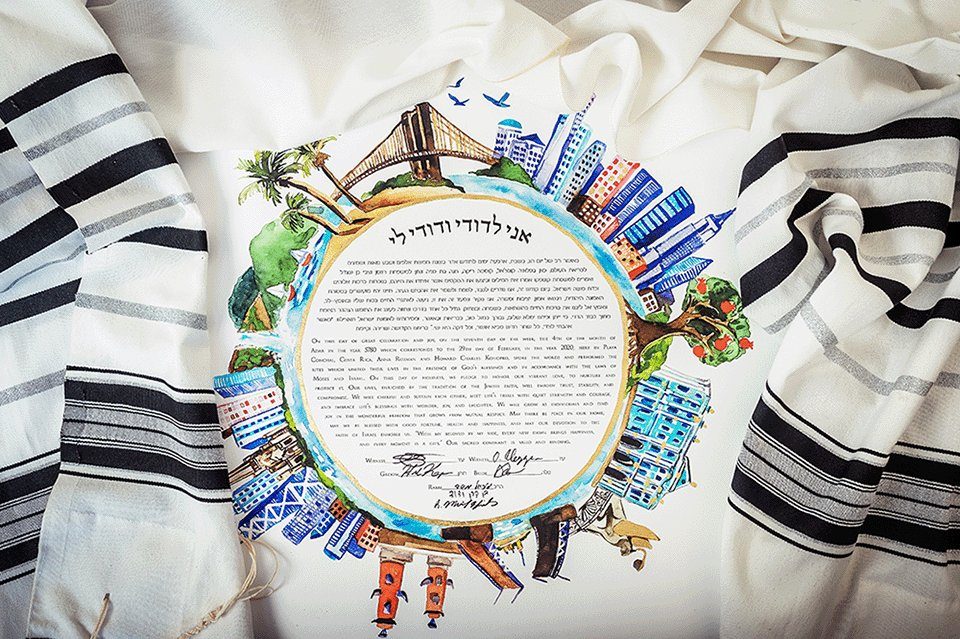 Ketubah on tallit