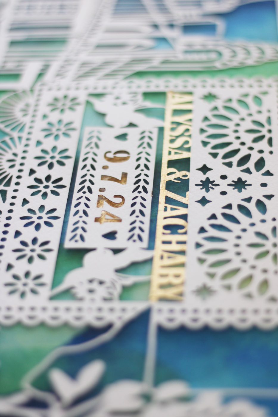 Gold foil title detail