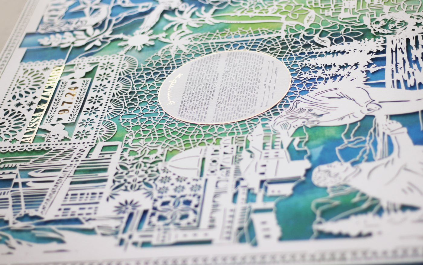 Paper cut full piece angle