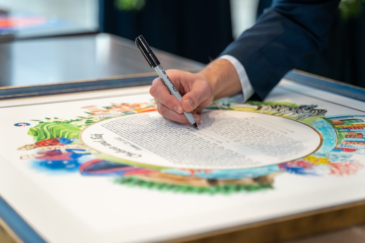 Chelsea & Nick — signing the ketubah